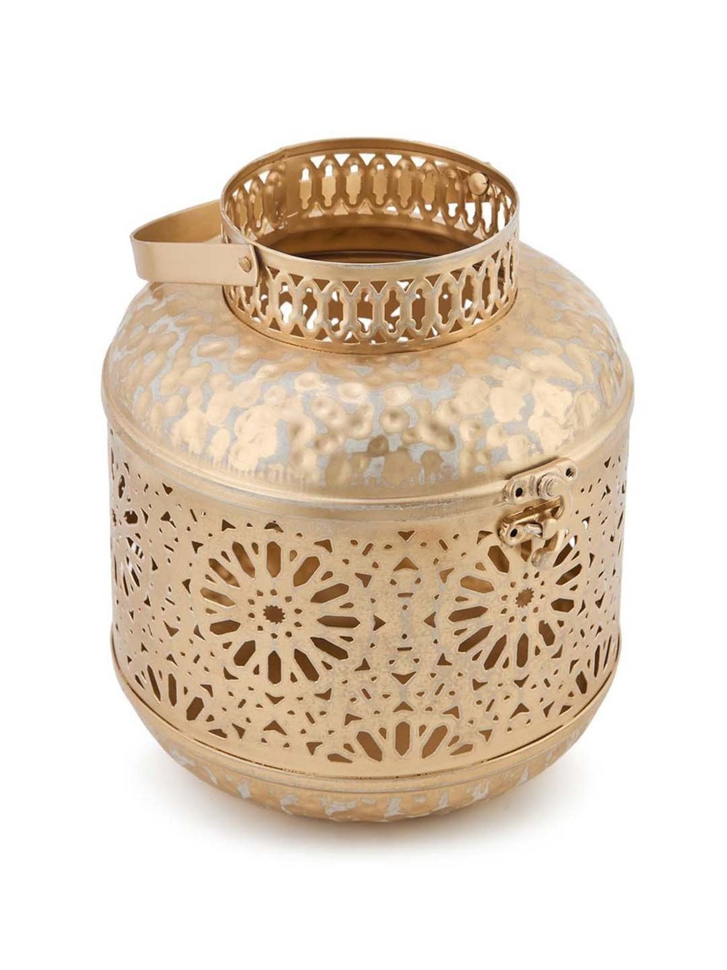 Fabindia Home Gold Metal Cutwork Nira Hanging Lantern