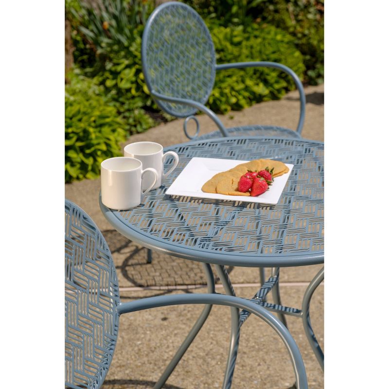 3pc Steel Bistro Set Gray - Nuu Garden