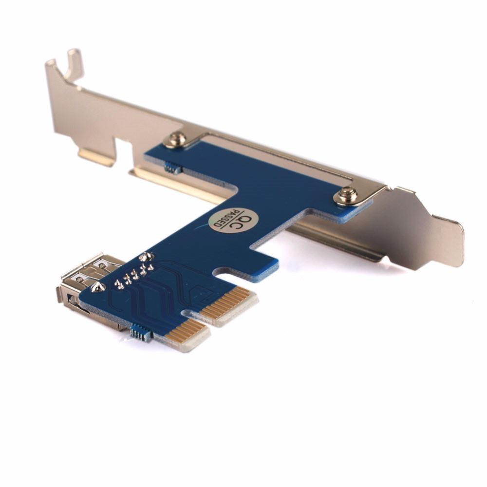 PCI-E 1X Expansion Kit 1 to 4 Ports Switch Multiplier Hub Riser Card USB 3 Cable #247635