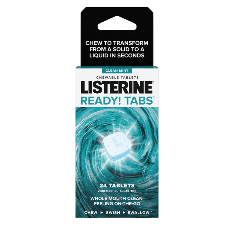 Listerine Ready! Tabs Chewable Tablets with Clean Mint Flavor - 24ct