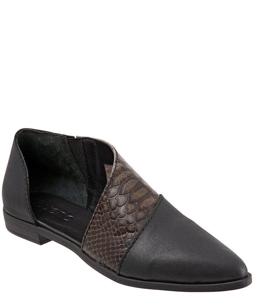 Bueno Blake Snake Embossed Leather Slip-On Flats