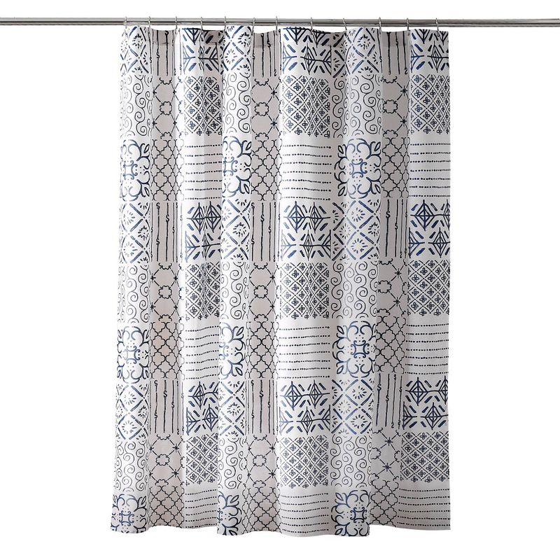 Color Block Shower Curtain Blue - Lush Décor