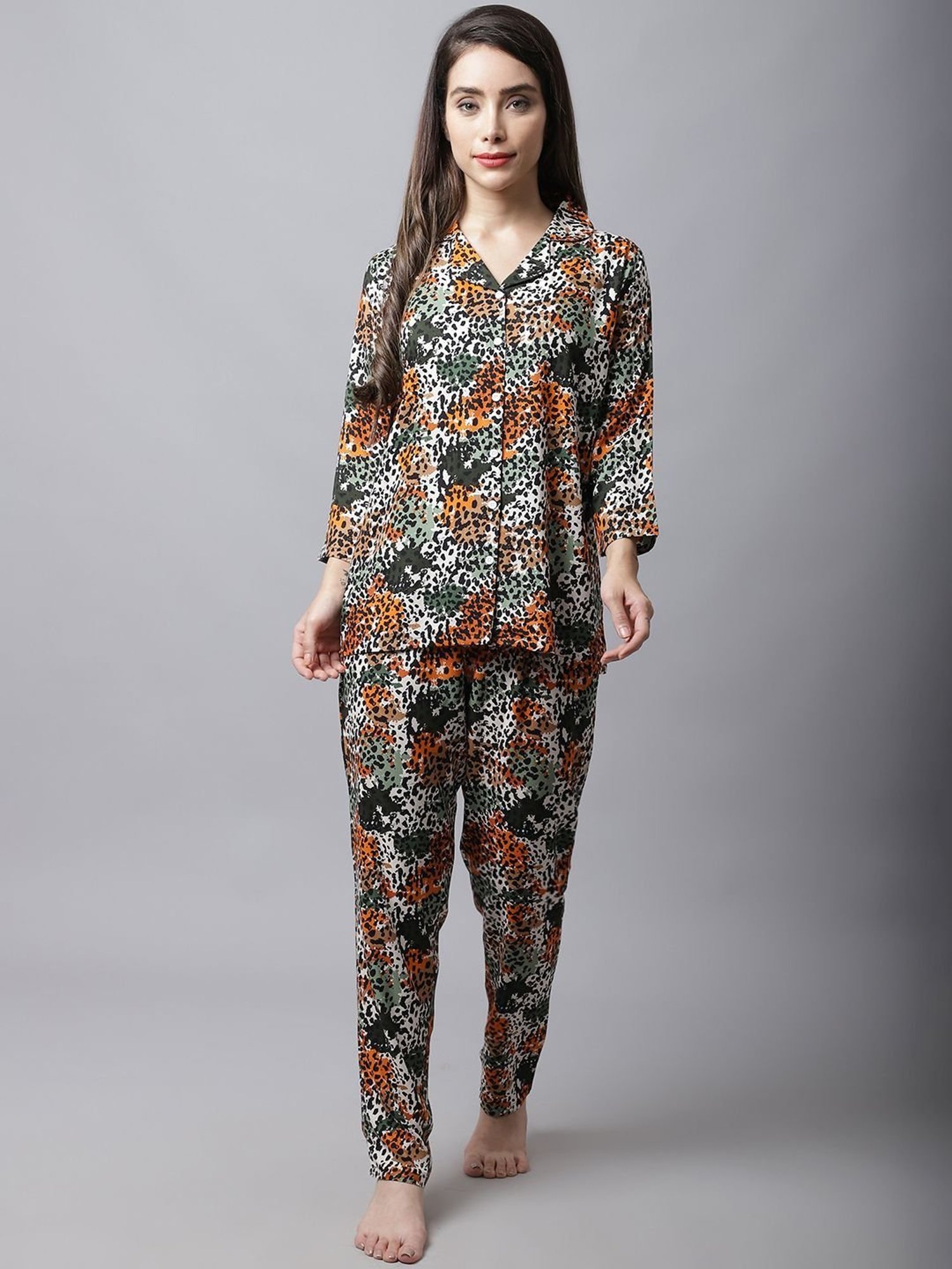 Boston Club Multicolored Printed Shirt Pyjama Set