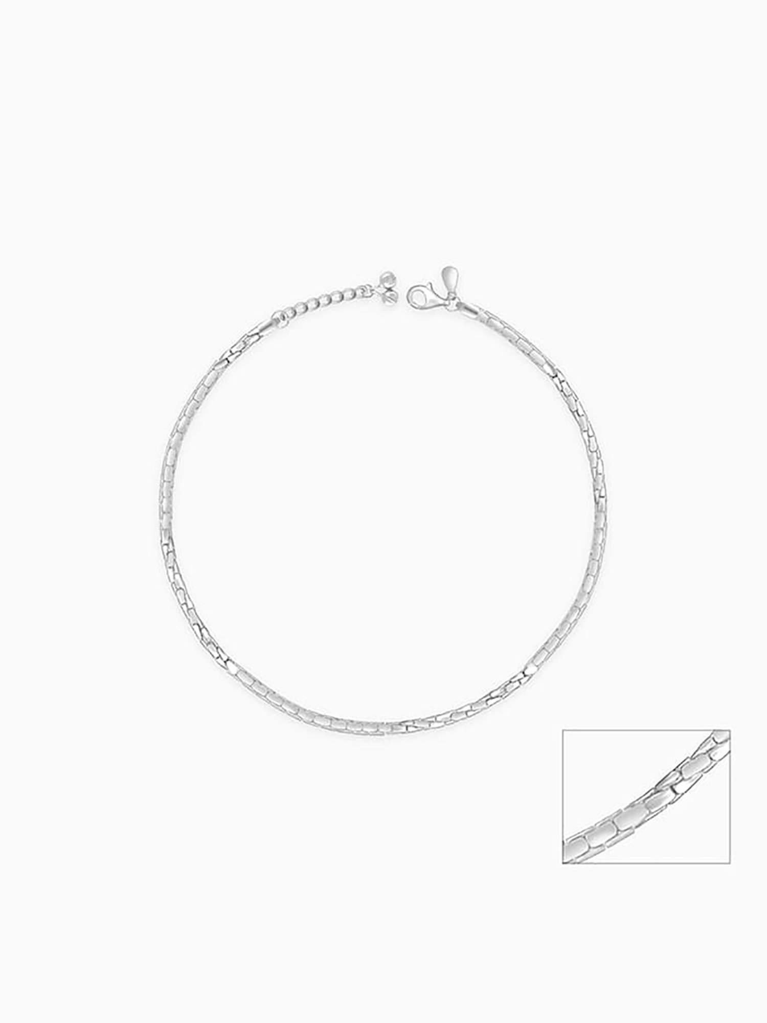 GIVA 92.5 Sterling Silver Sparkling Light Single Anklet