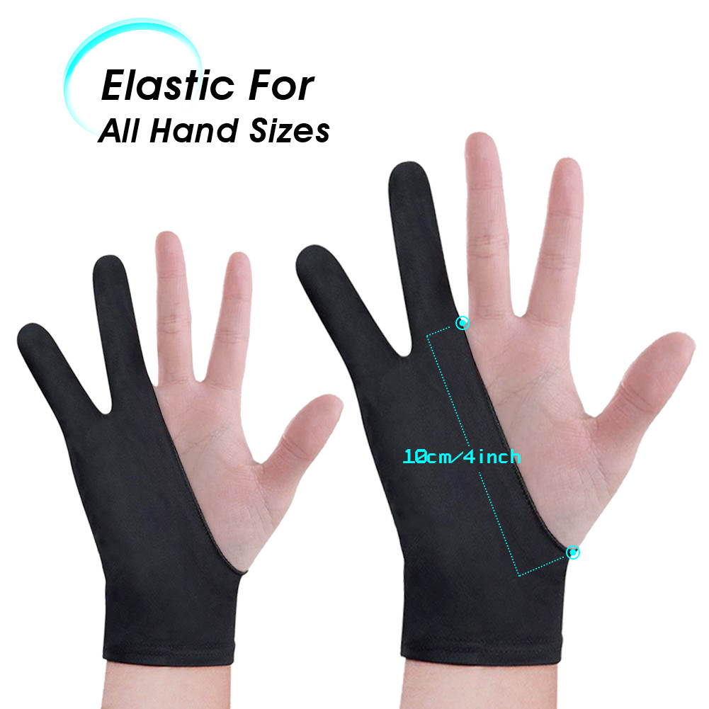 VEIKK Artist Glove for Drawing Tablet Free Size, 1 Unit for Left-Handed or Right-Handed- Black