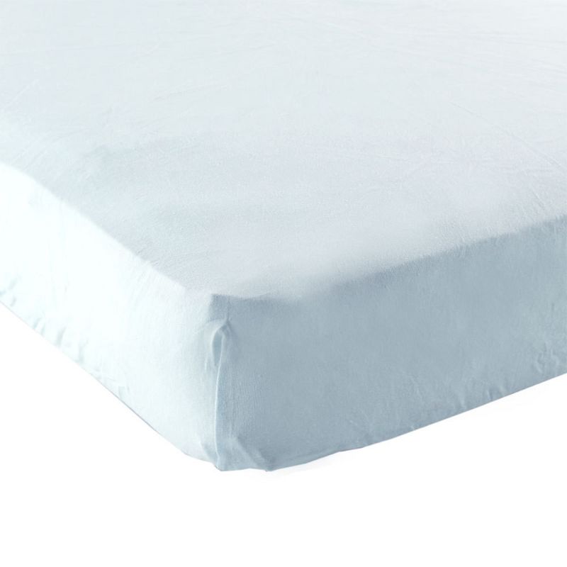 Luvable Friends Baby Boy Fitted Crib Sheet, Blue Solid, One Size