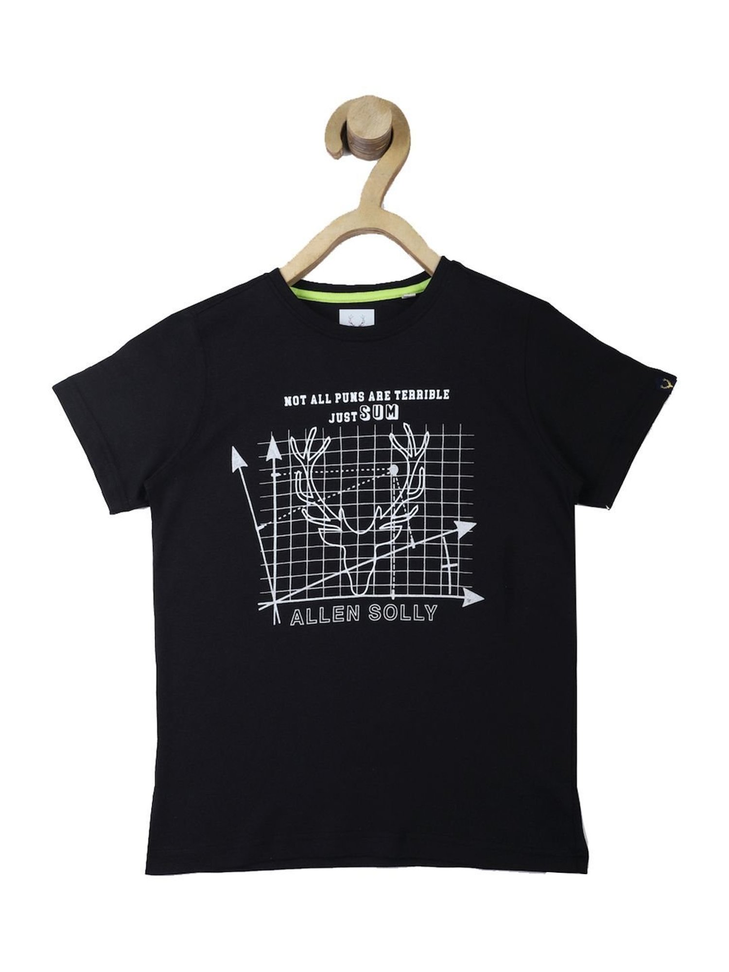 Allen Solly Junior Boys Black Cotton Graphic T-Shirt