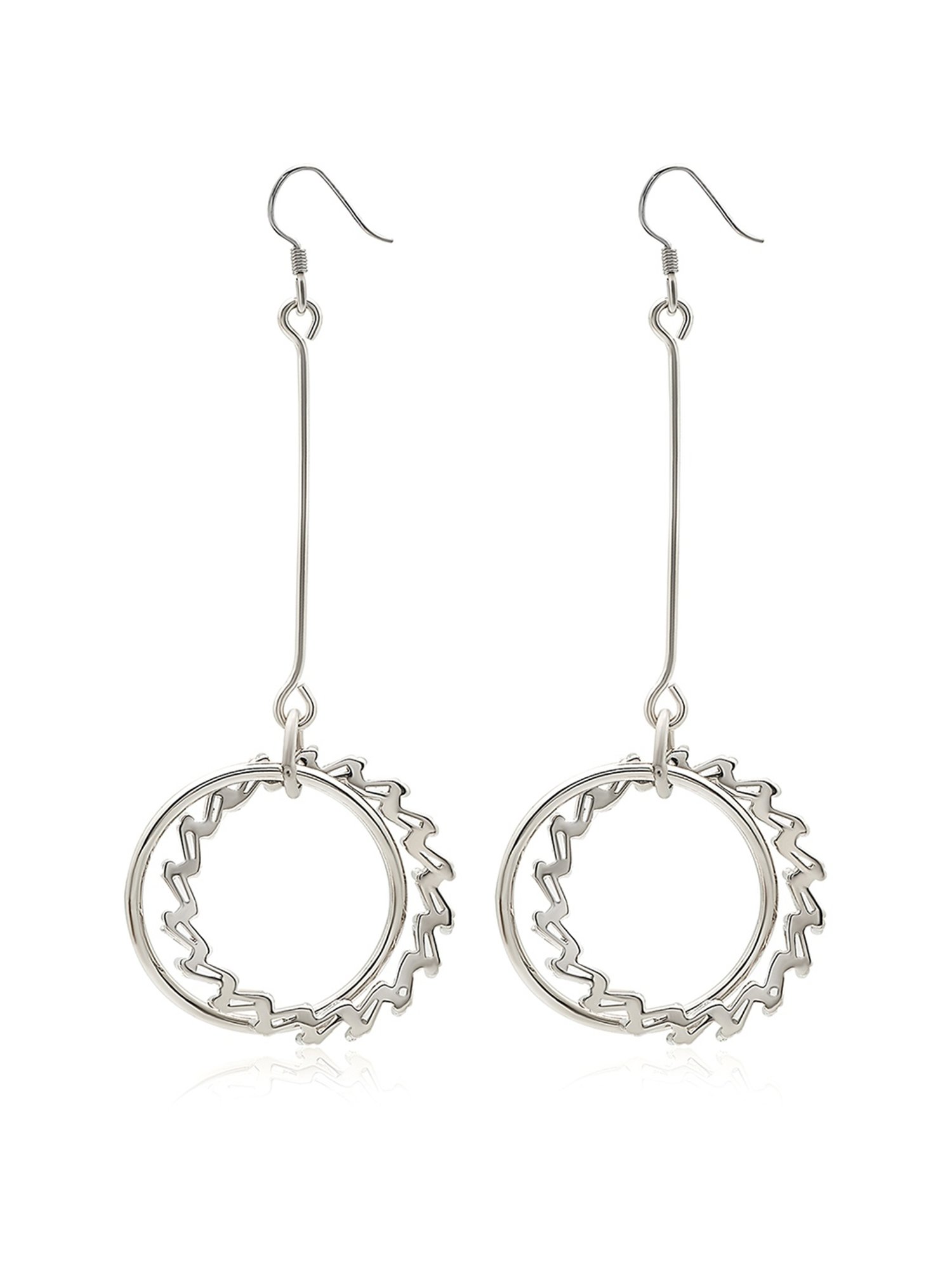 Silberry 92.5 Sterling Silver Crystal Crux Dangler Earrings for Women