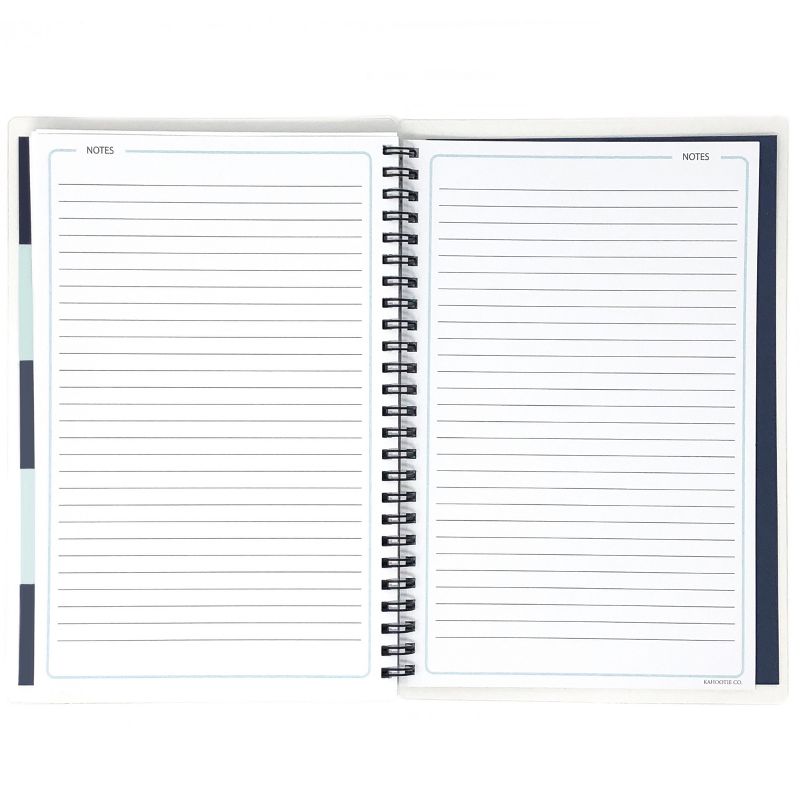 Undated Academic Planner 8.5"x5.5" Teal Polka Dots - Kahootie Co