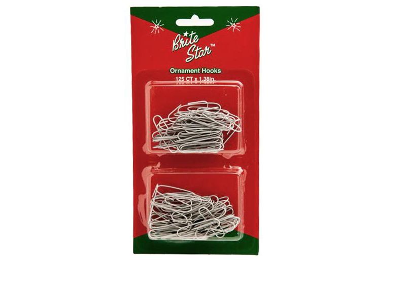 Brite Star 125ct Silver Metal Christmas Ornament Hooks - 1.38"