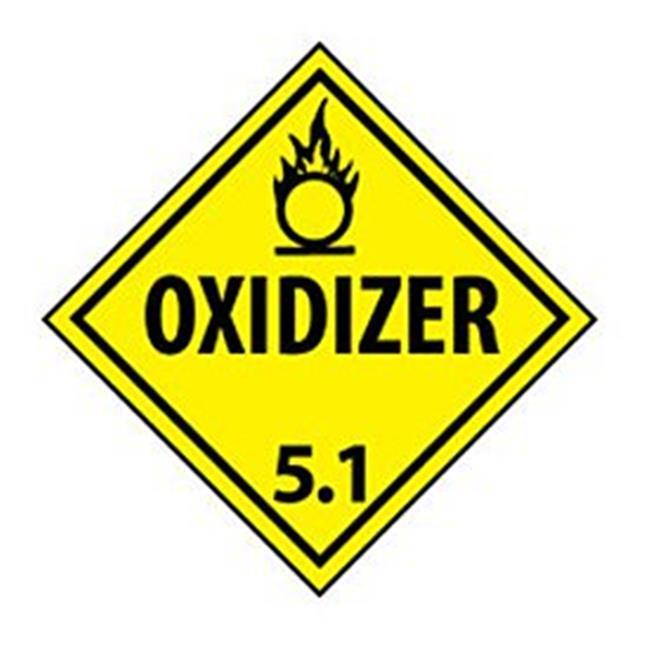 NMC DL14P-PLACARD, OXIDIZER 5.1, 10 3/4X10 3/4, PS VINYL (1 EACH)