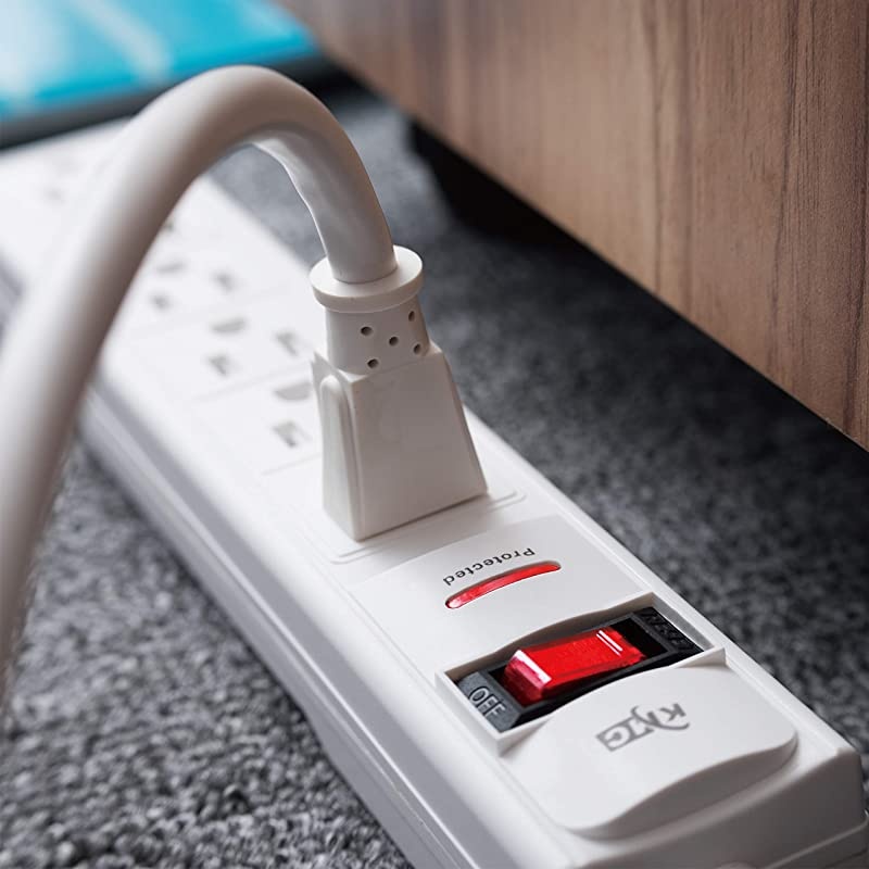 6-Outlet Surge Protector Power Strip with 15-Foot Cord, 1200 Joule, Overload Protection