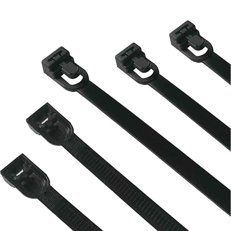 50 Pieces] Reusable Cable Ties,  Nylon Heavy Duty Zip Ties Mini Flexible Cable Tidies Slipknot Straps(Black)