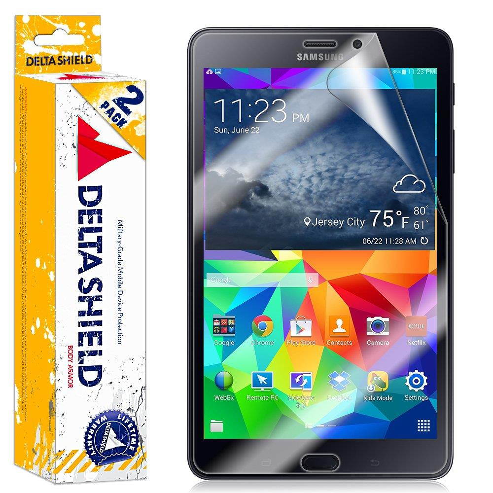 DeltaShield Screen Protector for Samsung Galaxy Tab A 8.0 (2017, SM-T385)(2-Pack) BodyArmor Anti-Bubble Military-Grade Clear TPU Film