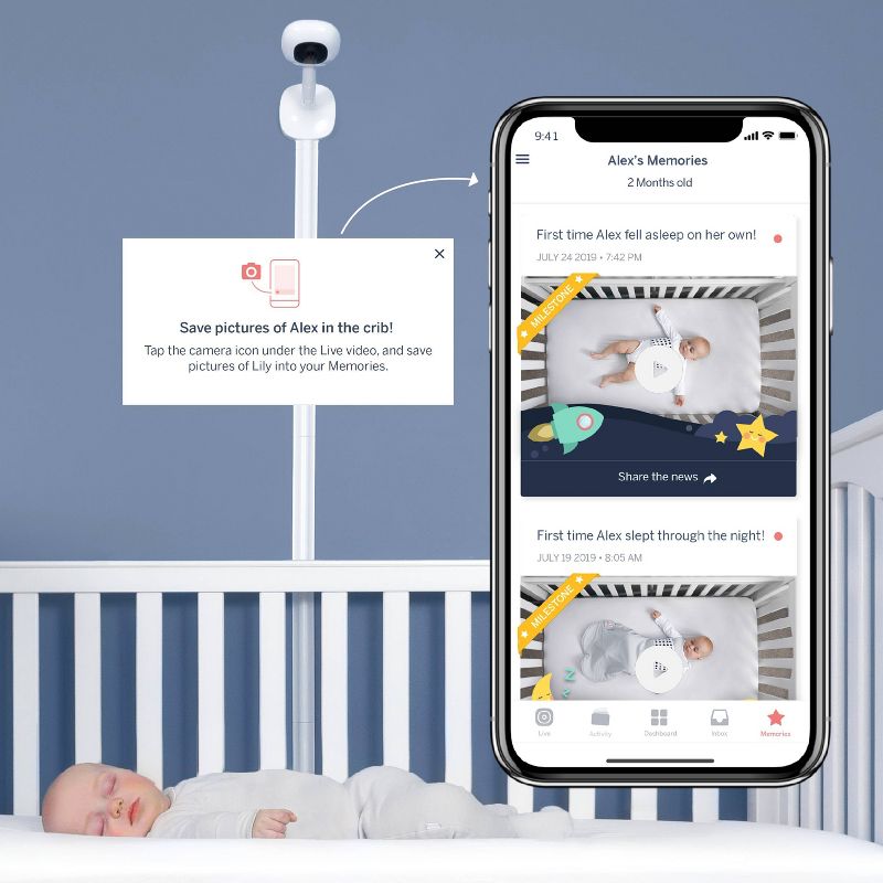 Nanit Plus Smart Baby Monitor Camera & Wall Mount