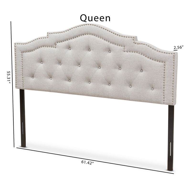 Edith Modern And Contemporary Fabric Headboard Beige Queen - Baxton Studio