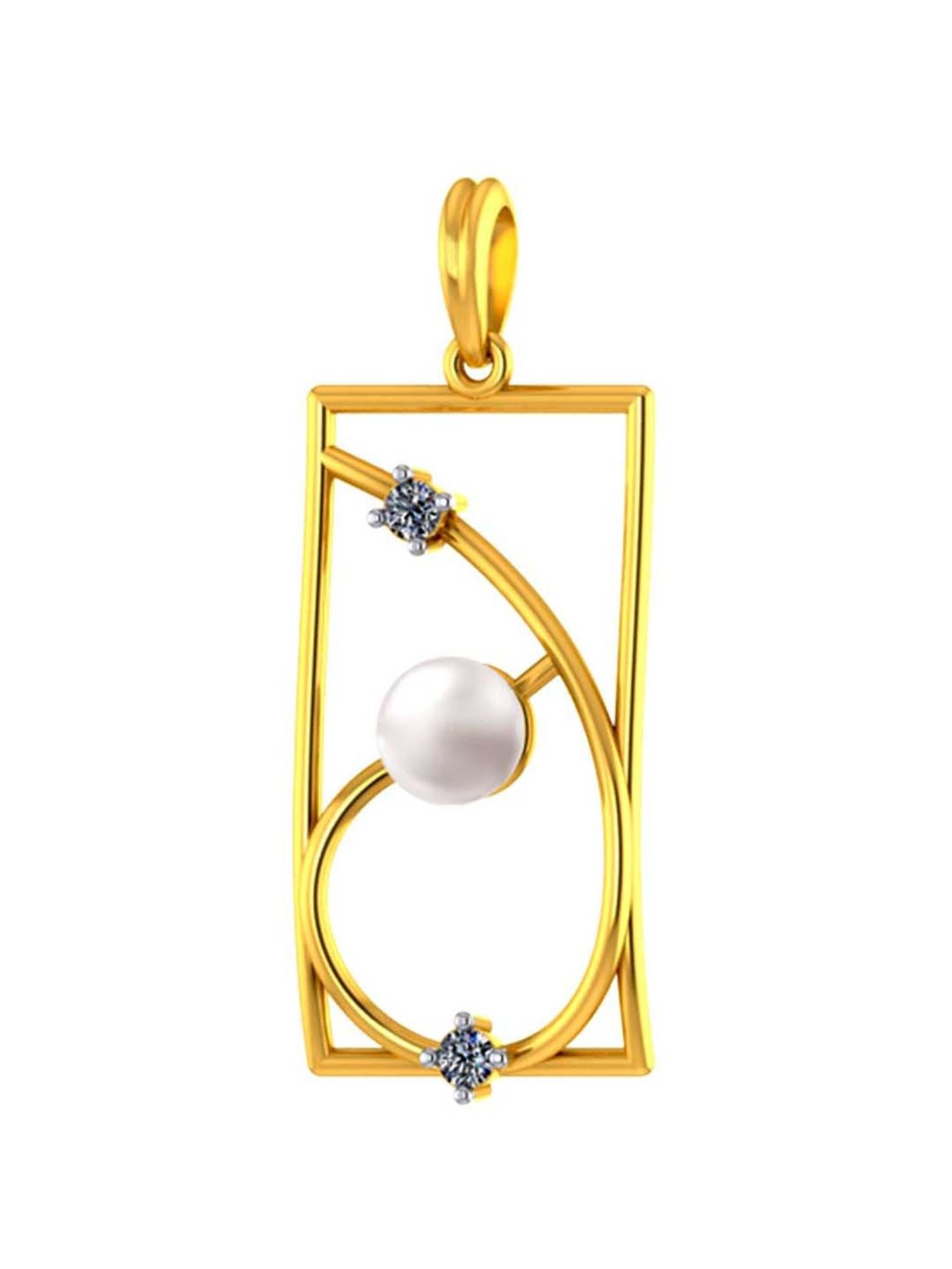 Mia by Tanishq Dual Radiance 18k Gold & Diamond Pendant with Chain