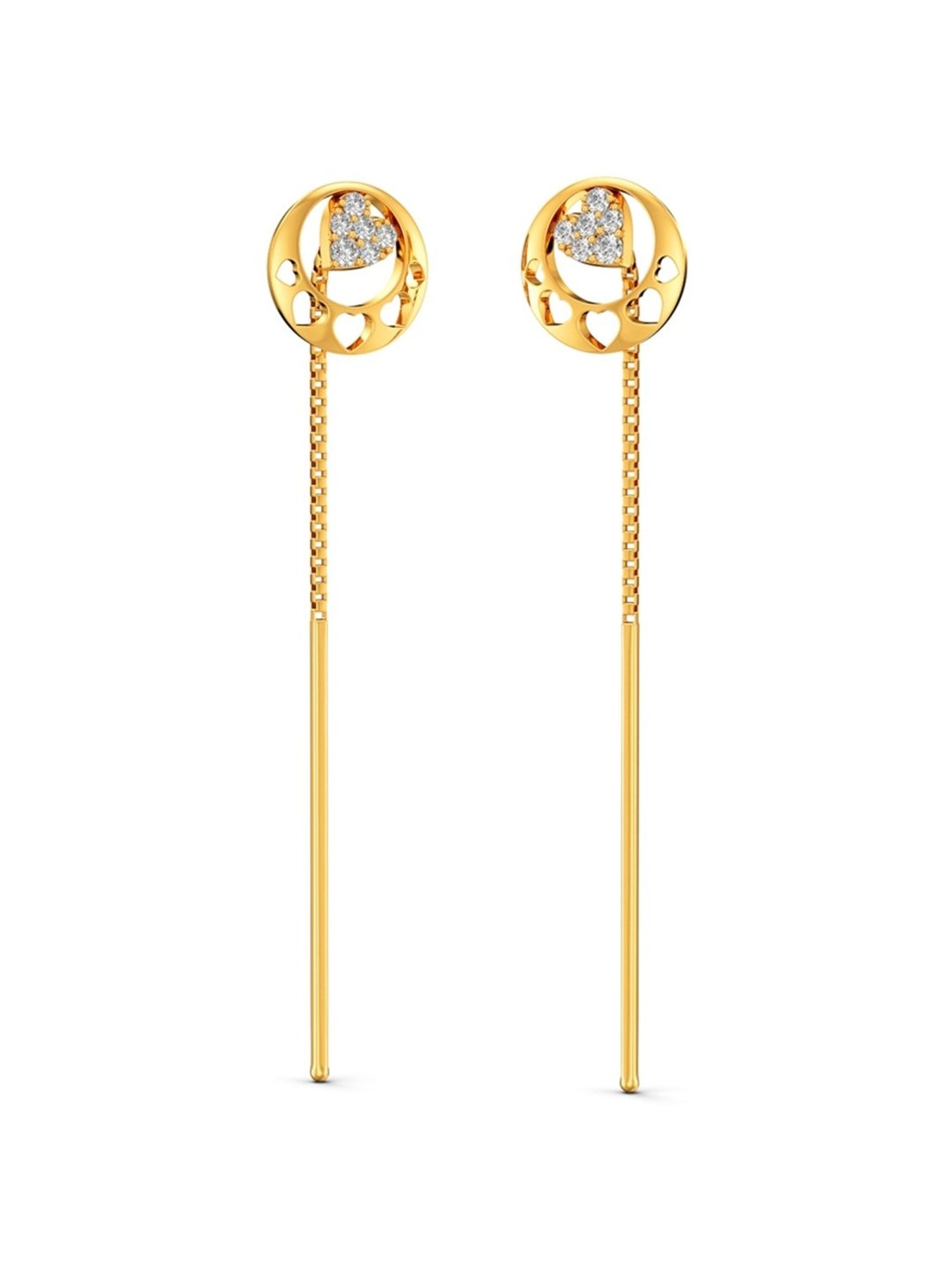Joyalukkas Gold 22K Suture Model Sui-Dhaga Earrings for Women