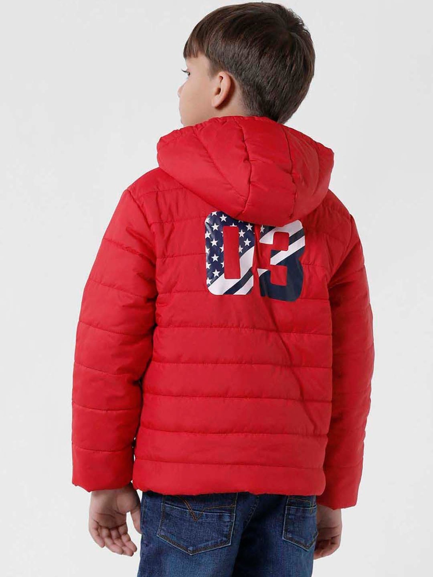 Kate & Oscar Kids Red Printed Full Sleeves Jacket