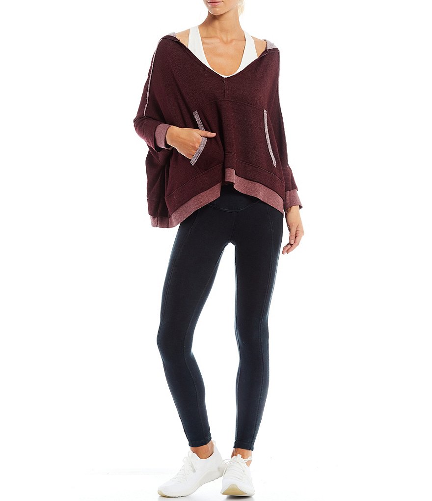 Free People FP Movement Bonfire Long Sleeve V-Neck Hoodie