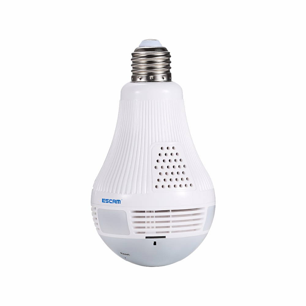 ESCAM QP136 960P Bulb WIFI IP Security Camera 360 Degree Panoramic H.264 Infrared Indoor Motion Detection