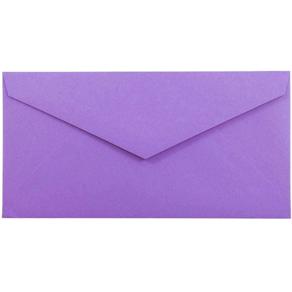 JAM PAPER Monarch Colored Envelopes - 3 7/8 x 7 1/2 - Violet Purple Recycled - 25/Pack