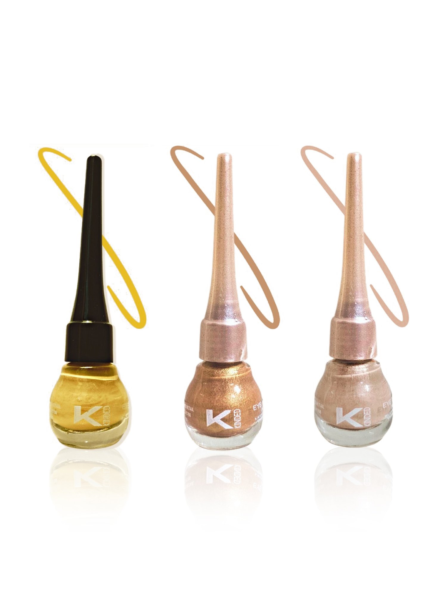 KINDED Liquid Eye Liner Golden Glaze & Greyish Silver Combo