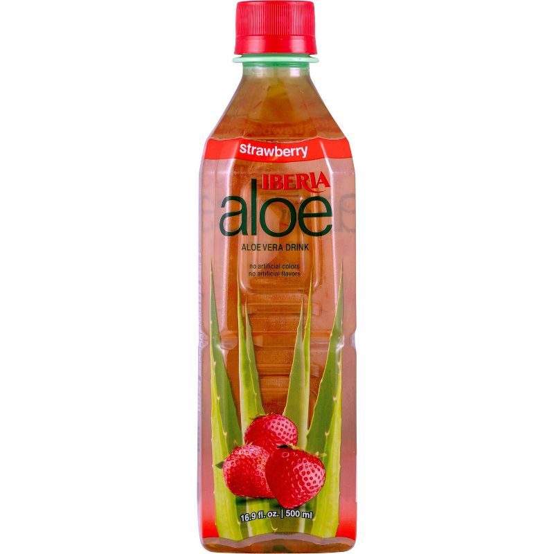 IBERIA aloe Strawberry Aloe Vera Drink - 16.9 fl oz Bottle