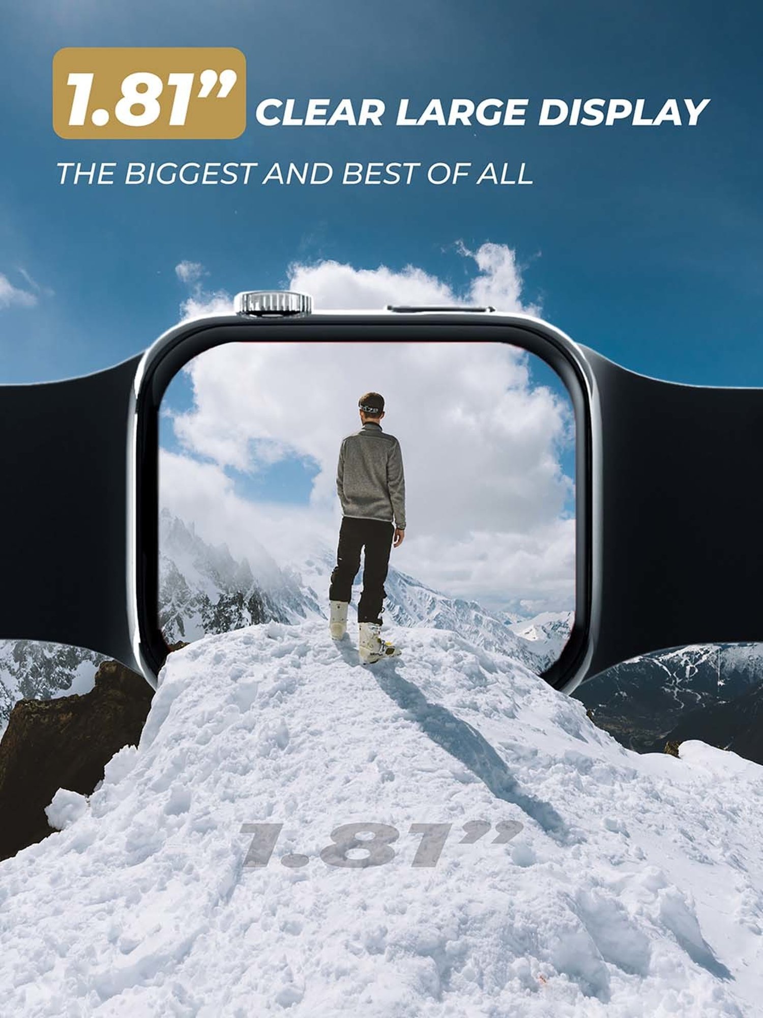 Hammer Pulse Ace Pro 1.81" Bluetooth Calling Smartwatch with HR BP SpO2 (Black)