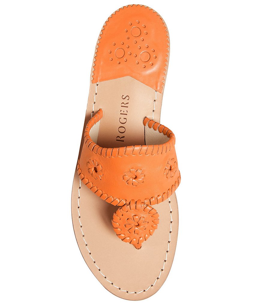 Jack Rogers Jacks Leather Flat Thong Sandals