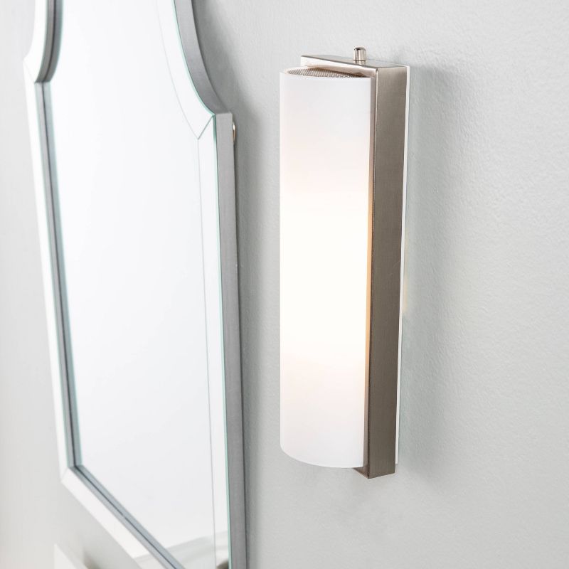 13" Justel Glass Sconce Lamp White (Includes Energy Efficient Light Bulb) - Aiden Lane