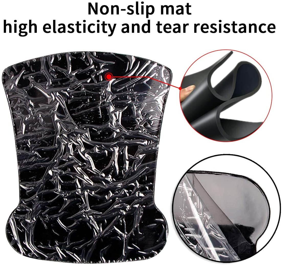 FF1 Non Slip Memory Foam Mouse Pad Wrist & Keyboard Support Wrist Rest for Office, Computer, Laptop & Mac - Durable & Comfortable & Lightweight for Easy Typing & Pain Relief-Ergonomic Support