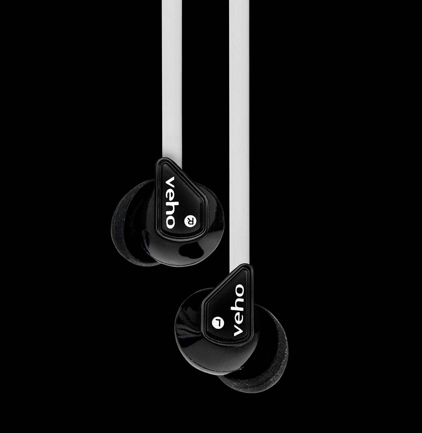 Veho Z-1 In-Ear Headphones Stereo Earbuds With Noise Isolation and Anti-Tangle Cable (White)