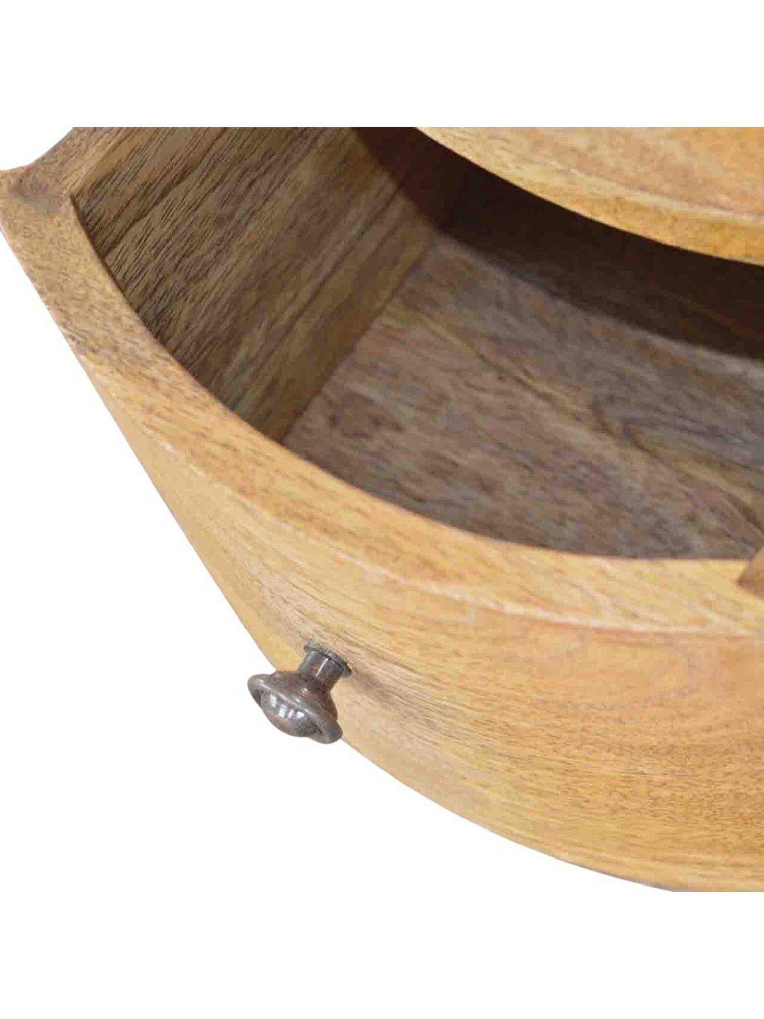 Artisan Furniture 3 Drawer Drum Brown Wood Chest