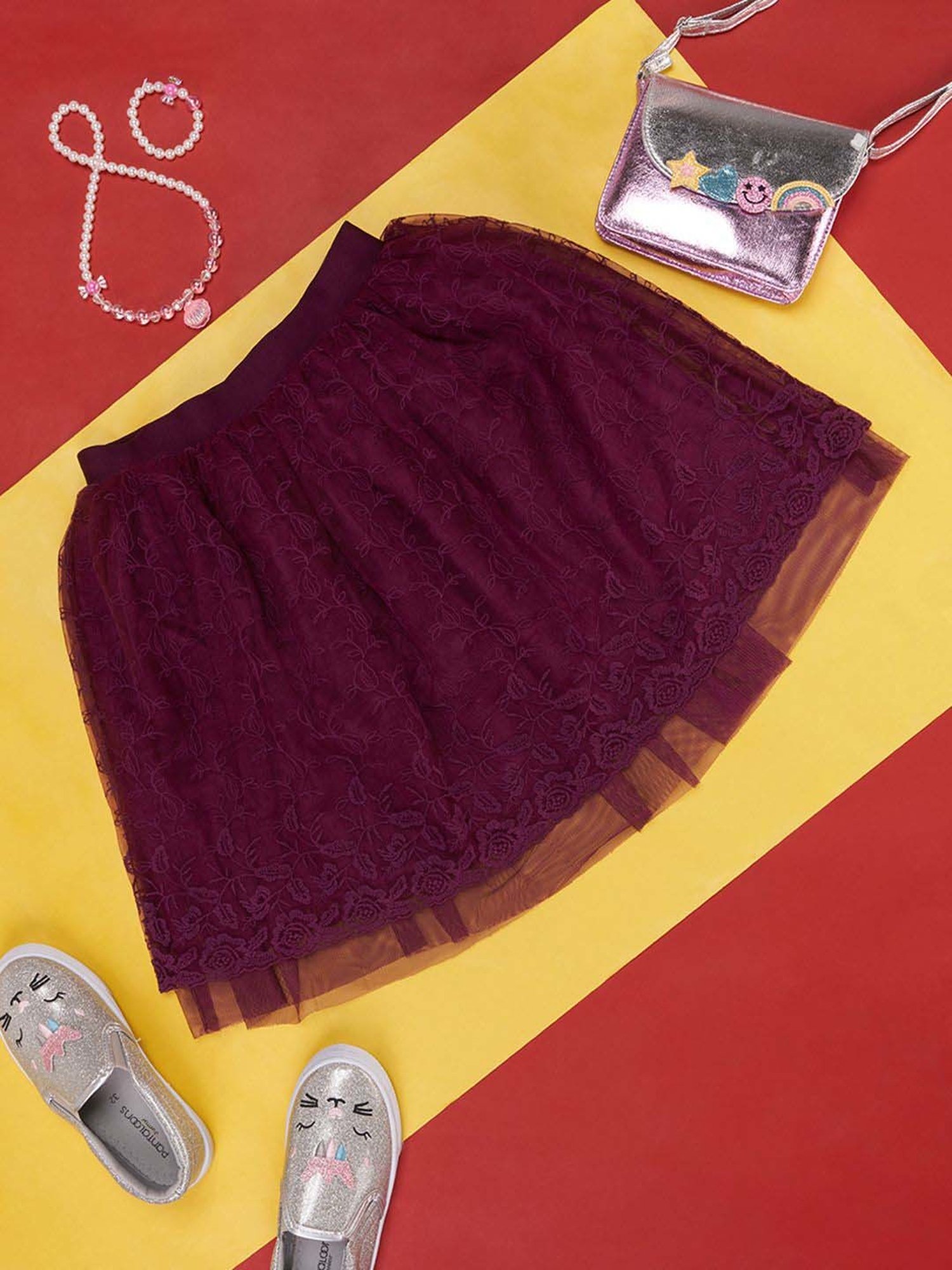 Angel & Rocket Kids Pink Floral Print Skirt