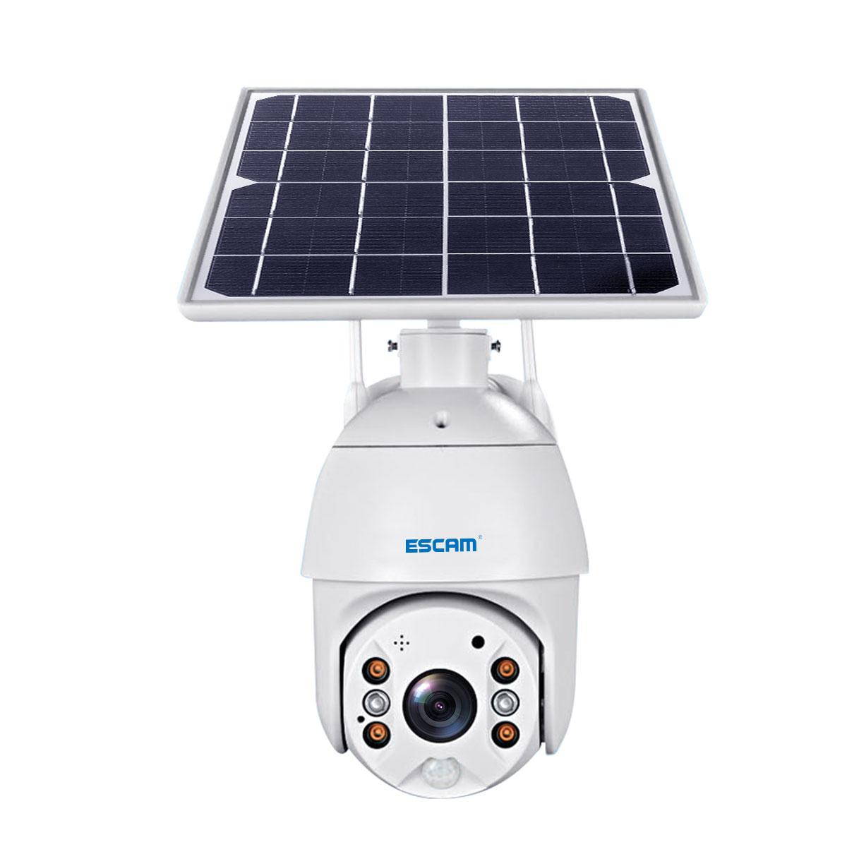 ESCAM 1080P 4G PT IP Solar Camera With Solar Panel Two Way Audio Cloud Storage
