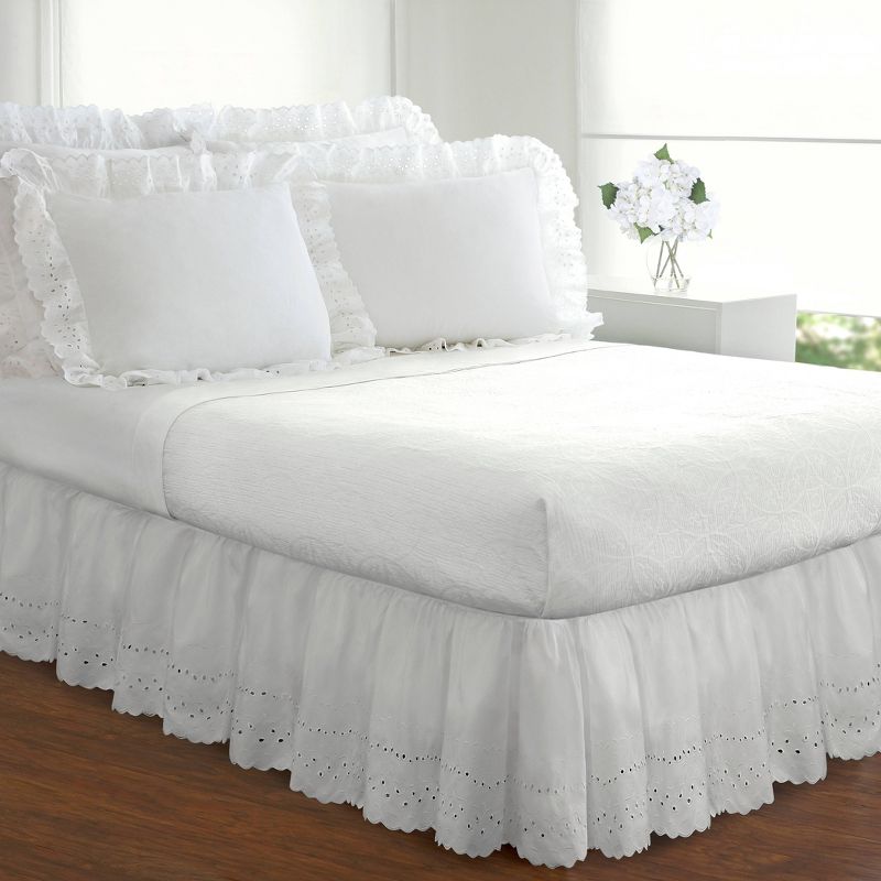 Standard 2pk Eyelet Ruffled Sham White - Fresh Ideas