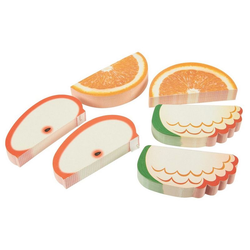 Juvale 6-Pack 3D Fruit Shaped Memo Sticky Notes Pads Office Supplies, 3.5 x 3.5 x 3.5 in