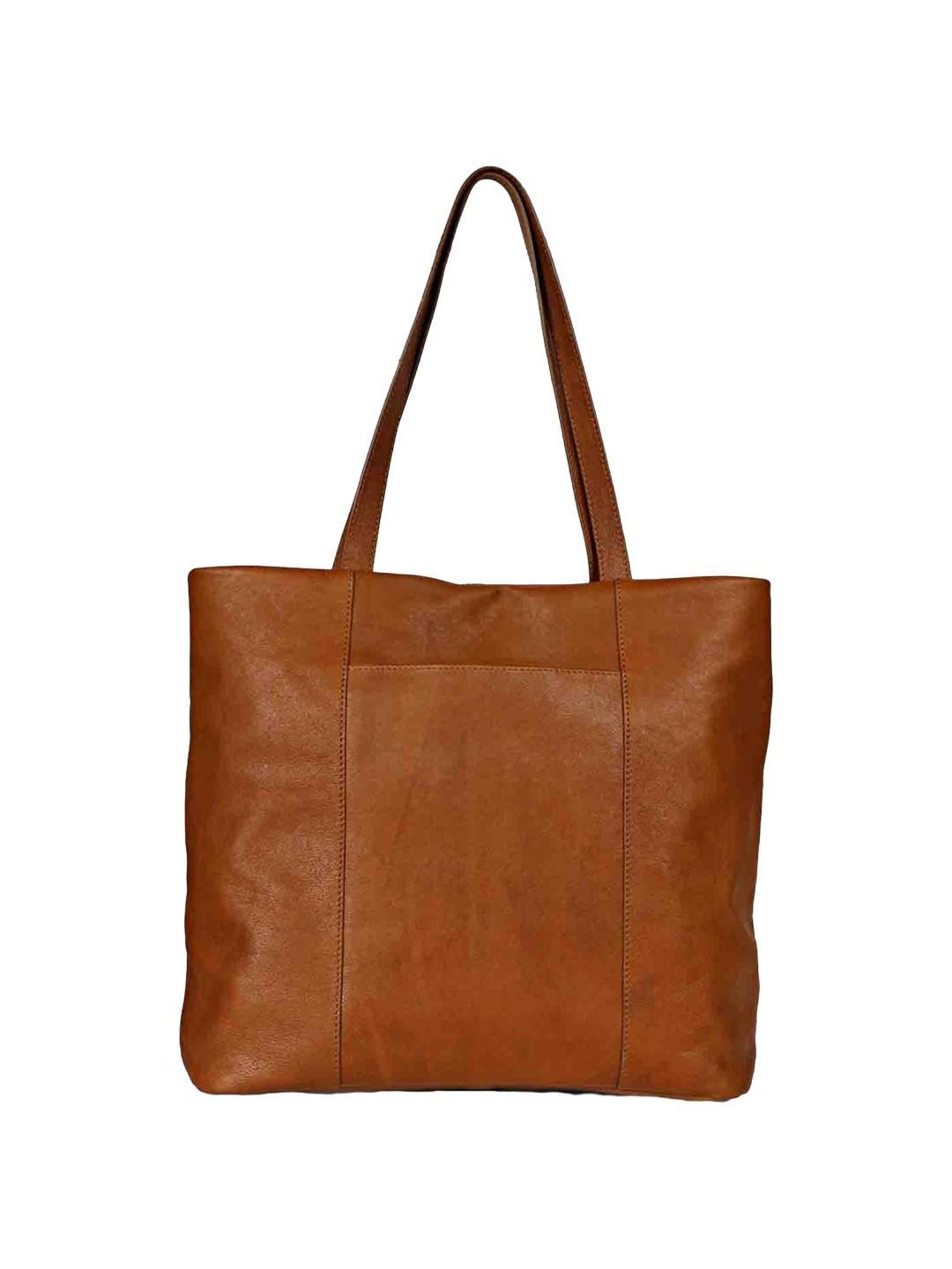 Favore Tan Solid Medium Tote Handbag