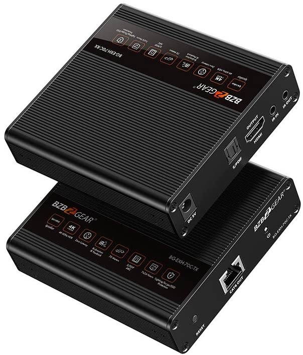 BZBGEAR 4K 18Gbps HDMI Extender with Bi-Directional IR and Zero Latency up to 70m