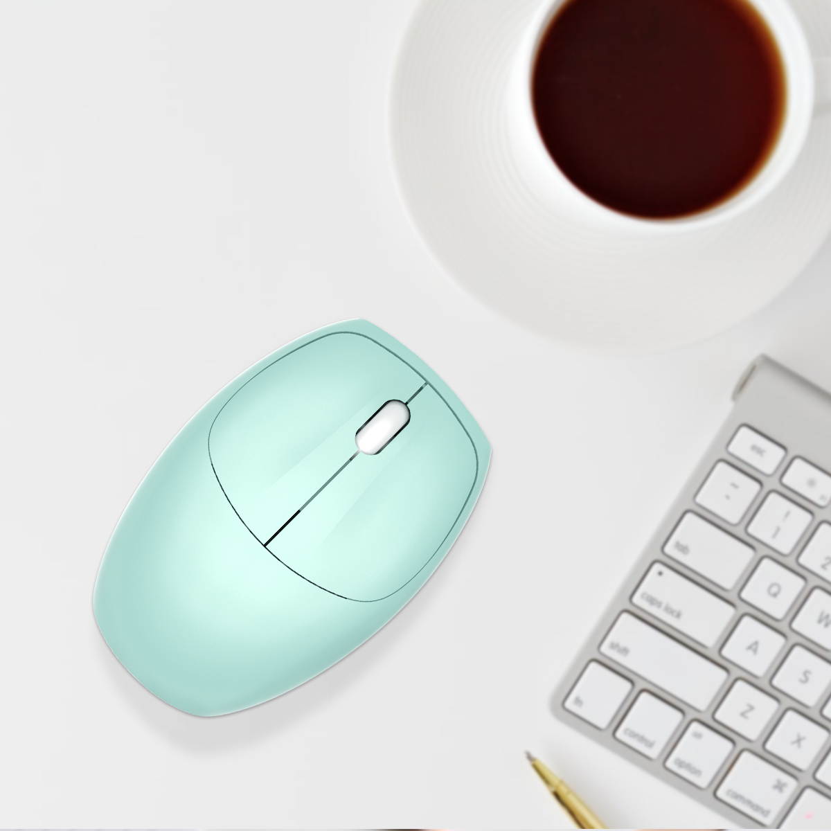 MOFII Wireless Mouse, 2.4G Slim Cordless Mouse with USB Receiver Portable Mobile Computer Mice for PC, Notebook, Chromebook, MacBook, Tablet, Laptop Windows (Light Blue)