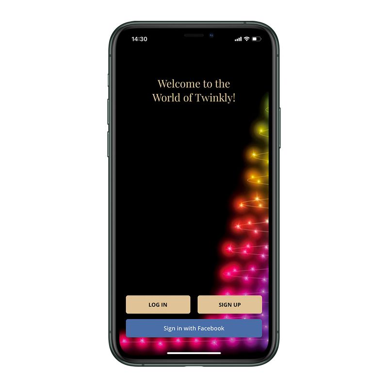 Twinkly TWS250GOP-GUS 250 LED White and Amber 65 ft. Outdoor Christmas String Lights, Bluetooth and WiFi Controlled for Home, Classroom, Dorm Room