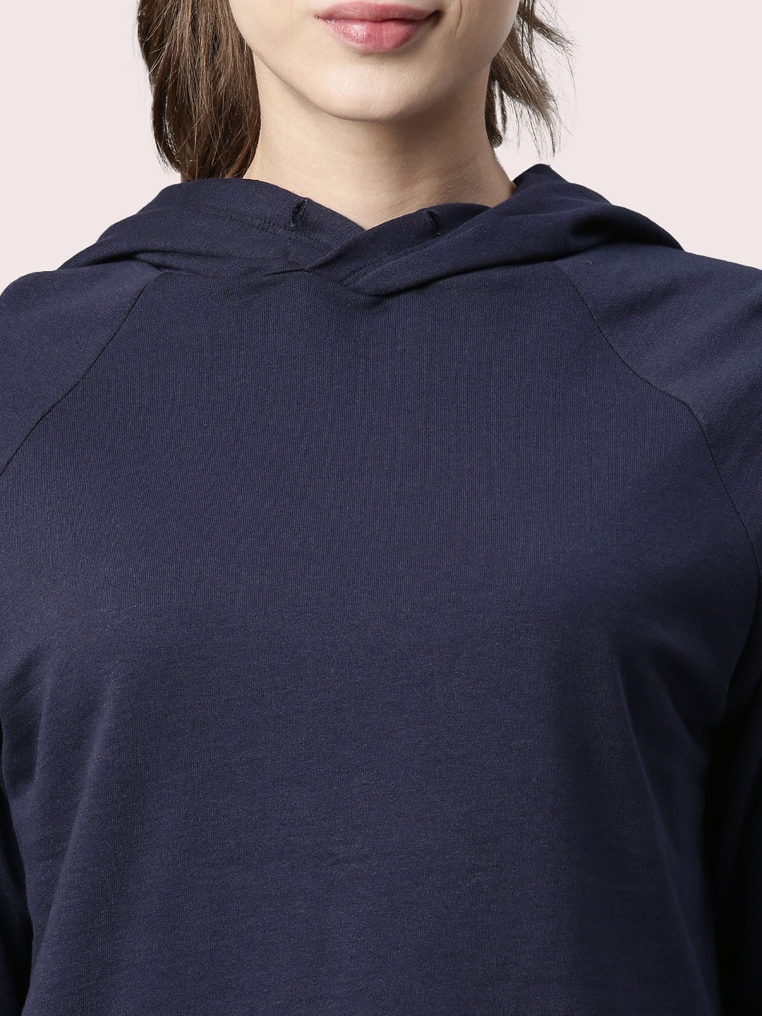 Enamor Navy Cotton Hoodie