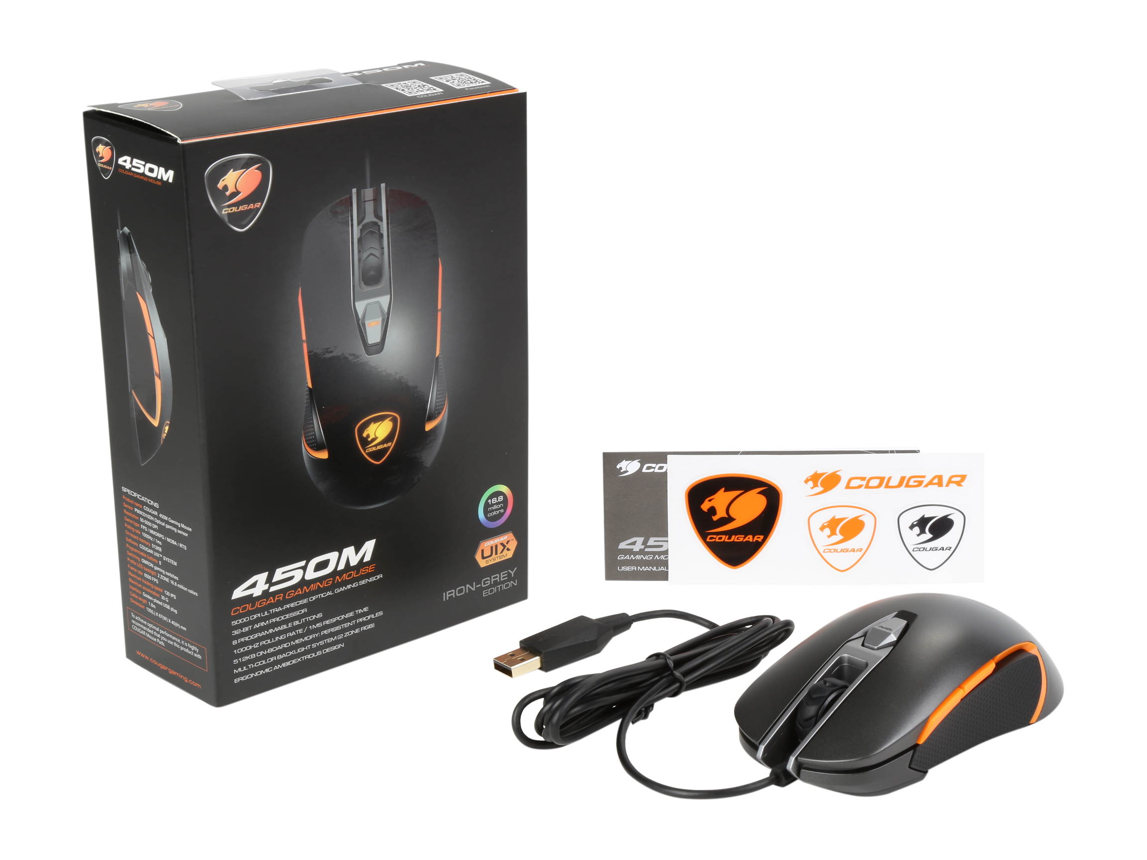 COUGAR 450M MOC450IG Black Wired Optical Gaming Mice