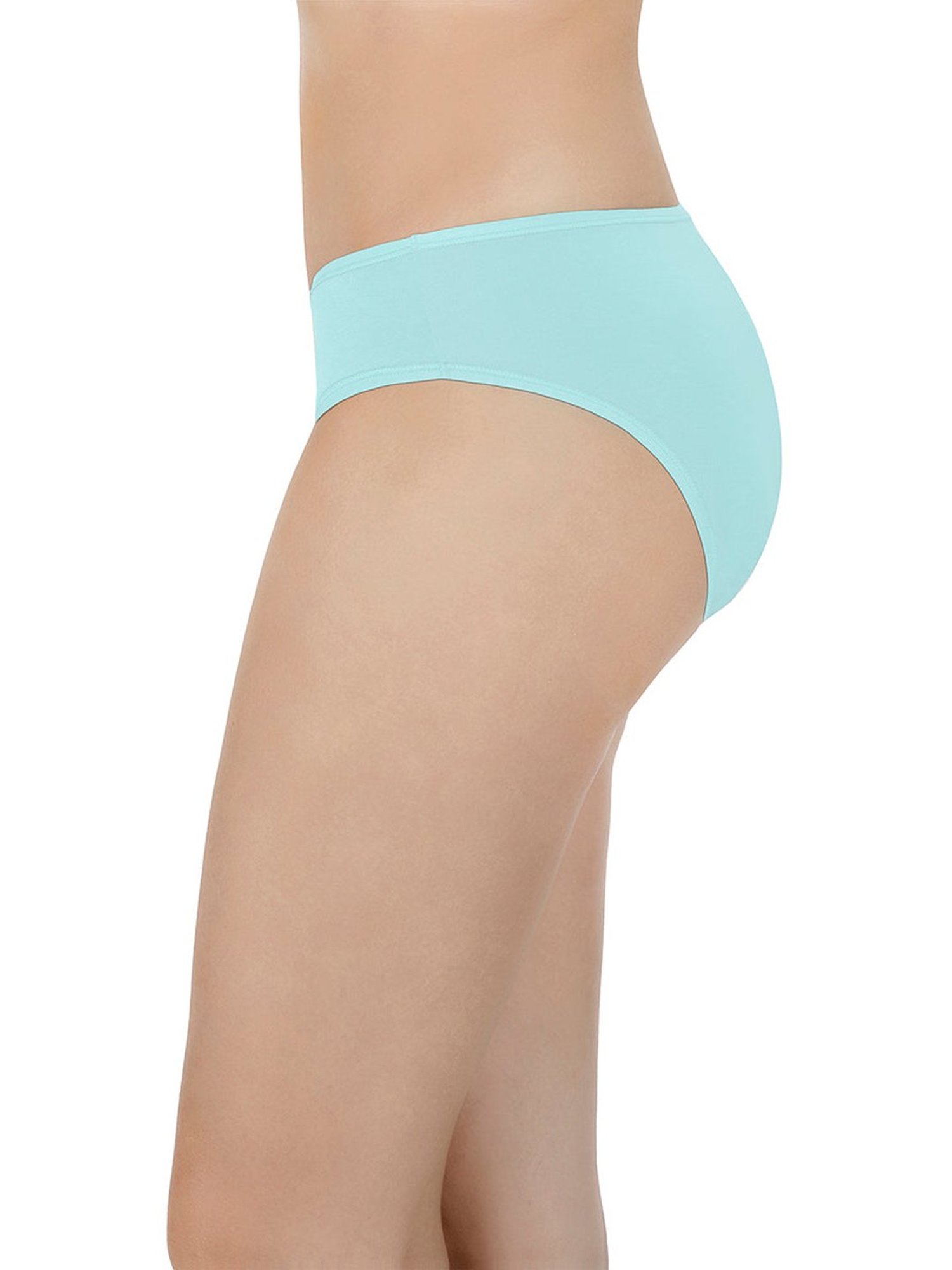 Amante Sea Green & White Cotton Floral Print Bikini Panties - Pack Of 5