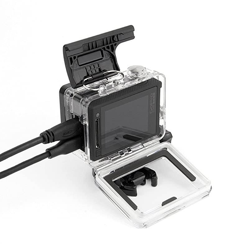 Side Open Protective Skeleton Housing Case with Skeleton Backdoor and Silicone Lens Cap for GoPro Hero 4 Hero 3+ and Hero 3 Camera