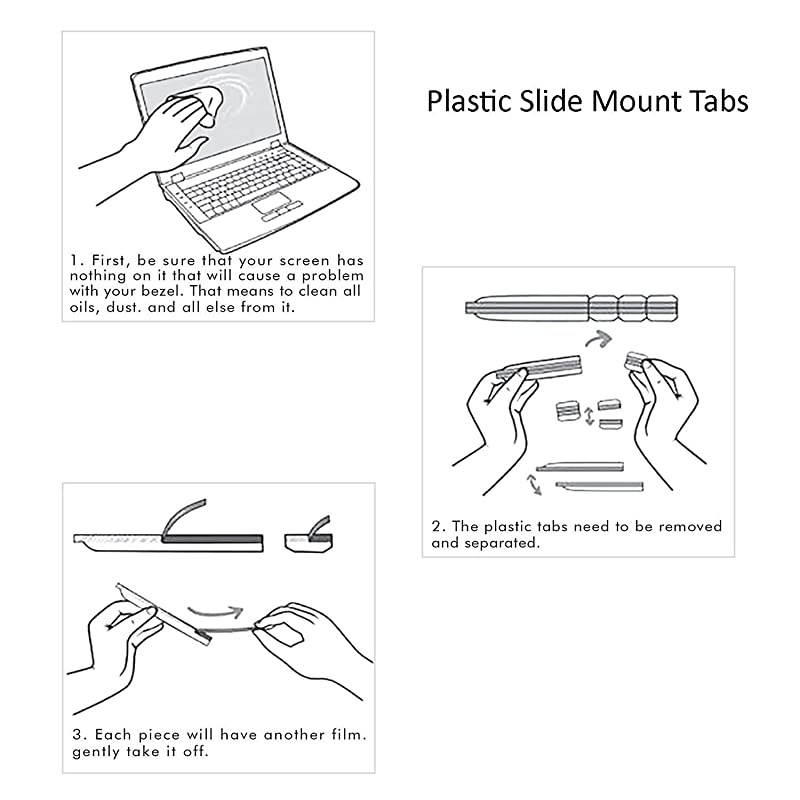 Slide Mount Tabs for Privacy Screen Adhesive Strips Tabs for Privacy Screen Replacement Set of Holder Tabs for Monitor or Laptop Privacy Filter3Pack