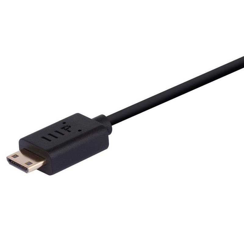 Monoprice 4K Small Diameter High Speed HDMI to Mini HDMI Passive Cable - 0.5 Feet - Black | 4K@60Hz, 18Gbps, 40AWG, HDR, For Home Theater, TV -