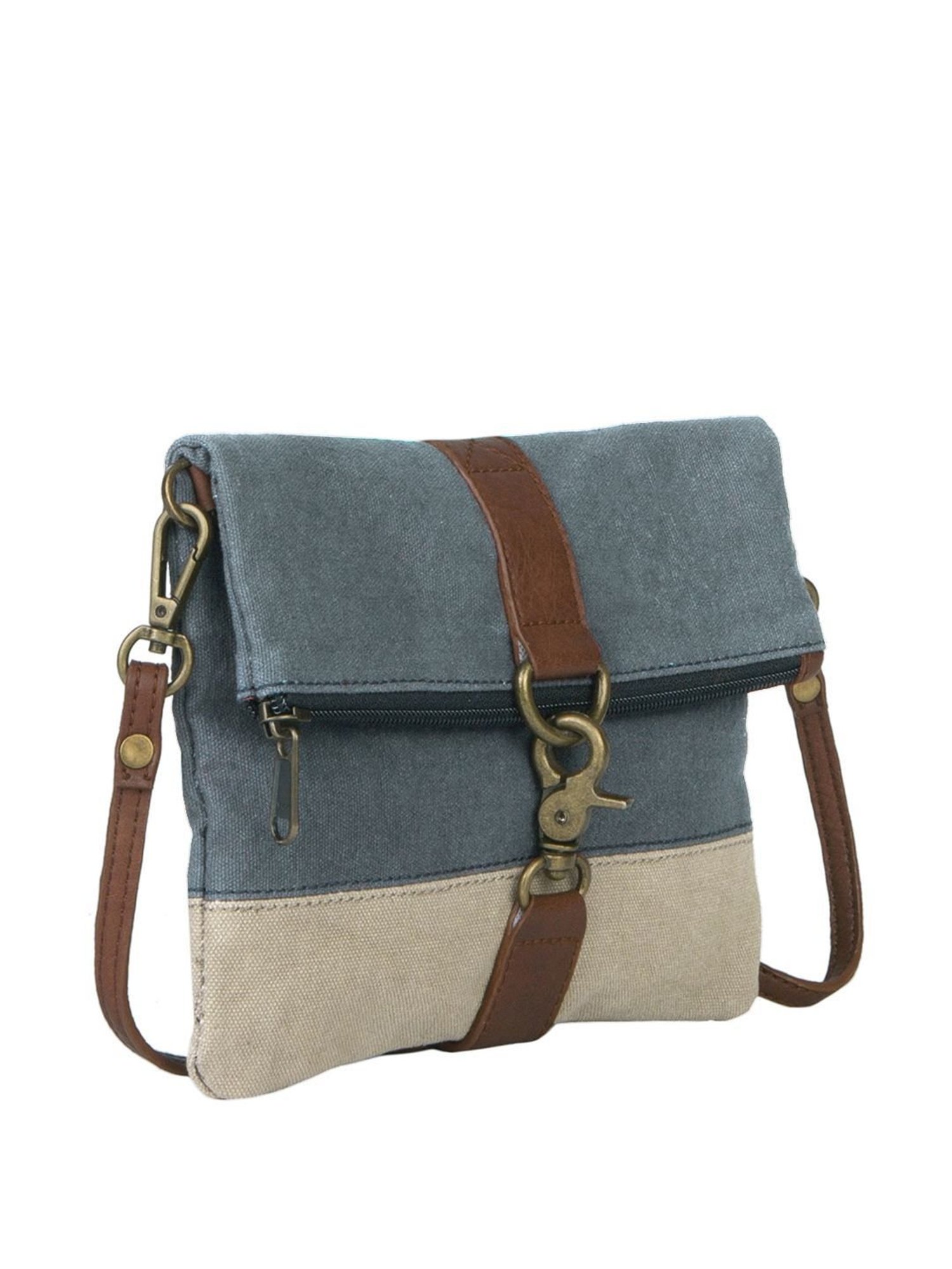 Mona B Blue Solid Small Sling Handbag