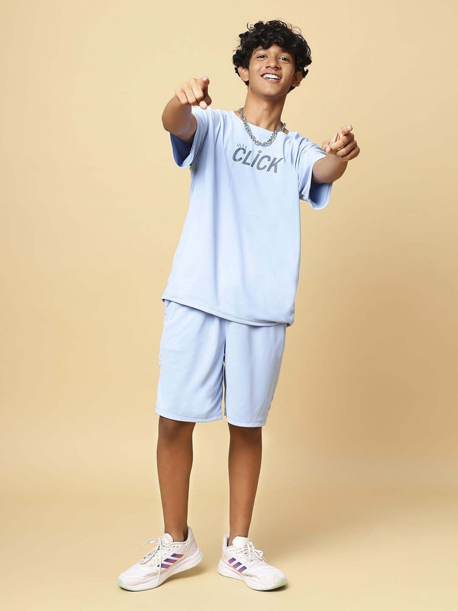TeenTrums Kids Blue Printed T-Shirt Set
